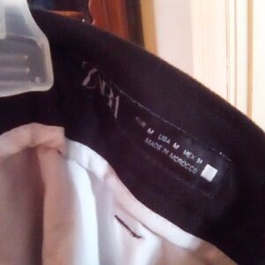 Zara Black and White Straight Leg Pants